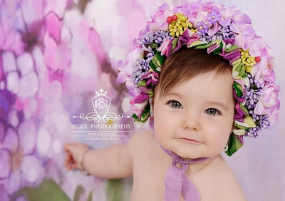 Purple flower backdrop for newborn/children-cheap vinyl backdrop fabric background photography