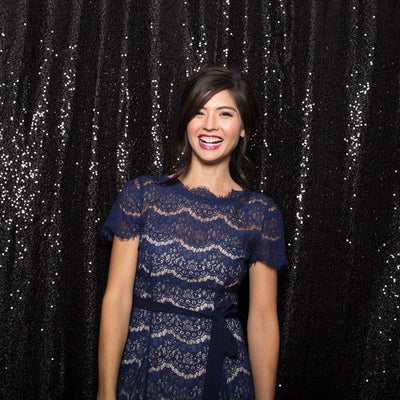 Black Sequin Backdrops for Photography Photo Booth for event/birthday/party - whosedrop