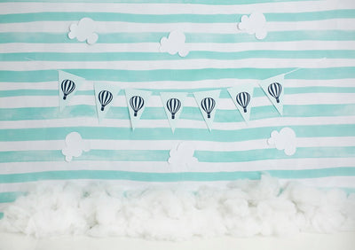 Cake smash backdrop hot air balloon and clouds background-cheap vinyl backdrop fabric background photography