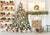 Christmas backdrops with white stockings and fireplace