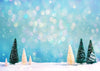 Winter Christmas backdrops blue bokeh background-cheap vinyl backdrop fabric background photography