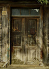Senior backdrop retro brown door - whosedrop