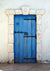 Blue door backdrop senior background