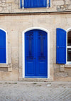 Blue door backdrop for people photography - whosedrop