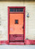 Red door backdrop senior background