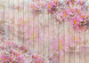 Pink cherry blossom flowers and wood backdrop-cheap vinyl backdrop fabric background photography