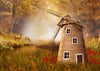 Autumn forest with pinwheel house backdrop-cheap vinyl backdrop fabric background photography