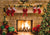Christmas photography backdrop fireplace background