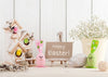 Happy Easter backdrop with rabbits and chickens-cheap vinyl backdrop fabric background photography
