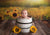 Oil painting floral backdrop sunflower background summer