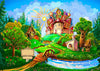Forest castle backdrop for child-cheap vinyl backdrop fabric background photography