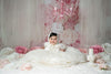 Pink flowers backdrop baby shower photo-cheap vinyl backdrop fabric background photography