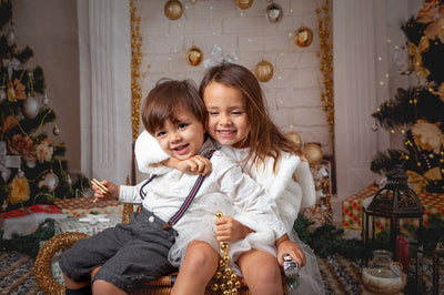 Christmas backdrop white fireplace and Christmas tree background