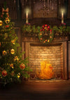 Photography Christmas backdrops Christmas tree and fireplace - whosedrop