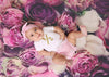 Pink flowers backdrop newborn/wedding - whosedrop