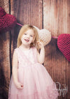 Garland knitting hearts on old wooden panel Valentine backdrop-cheap vinyl backdrop fabric background photography