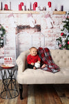 Christmas parlor fireplace with bear backdrop - whosedrop