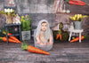 Easter backdrop with bunny and carrot-cheap vinyl backdrop fabric background photography