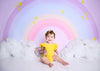 Baby birthday photography backdrop with rainbow-cheap vinyl backdrop fabric background photography