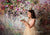 Watercolor painting backdrops colorful flower background