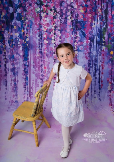 Spring purple flower backdrop for children-cheap vinyl backdrop fabric background photography