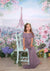 Oil painting flower backdrop with Eiffel tower