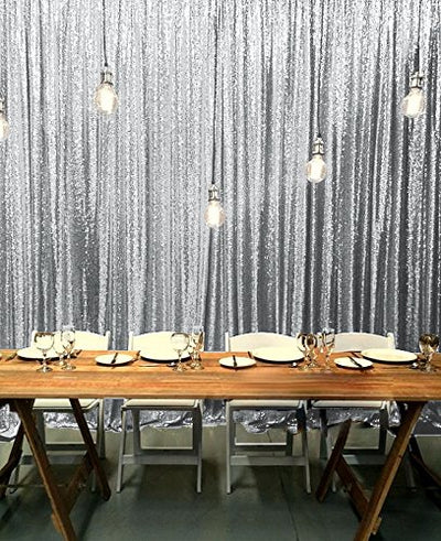 Sliver Sequin Backdrops for Photography Photo Booth for birthday/party - whosedrop