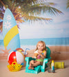Summer beach backdrop blue sea-cheap vinyl backdrop fabric background photography