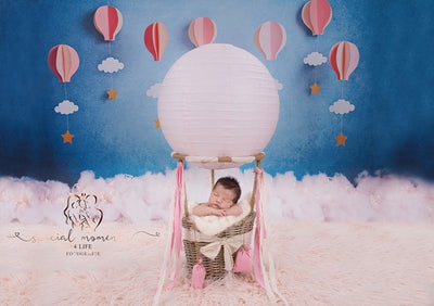 Hot air balloon background cake smash backdrop-cheap vinyl backdrop fabric background photography