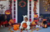 Halloween pumpkin with maple leaf backdrops-cheap vinyl backdrop fabric background photography
