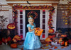 Halloween pumpkin with maple leaf backdrops-cheap vinyl backdrop fabric background photography