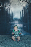 Iron gate in night for Halloween photography backdrops - whosedrop