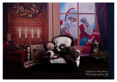 Santa Claus background Christmas backdrop with candle photo-cheap vinyl backdrop fabric background photography