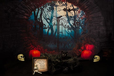 Halloween theme background horror night backdrop-cheap vinyl backdrop fabric background photography