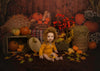 Autumn pumpkin backdrops with hay Thanksgiving background-cheap vinyl backdrop fabric background photography