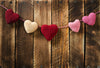 Garland knitting hearts on old wooden panel Valentine backdrop-cheap vinyl backdrop fabric background photography