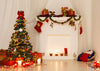 Christmas photography backdrop white fireplace background-cheap vinyl backdrop fabric background photography