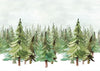 Winter photo backdrop with pine tree