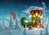 Gingerbread house backdrop winter background