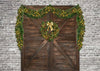 Christmas photo backdrop brown door background