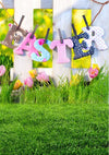 Easter backdrop for photography white fence-cheap vinyl backdrop fabric background photography