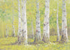 Oil painting forest background birch backdrops