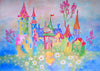 Color oil painting backdrop castle background for birthday