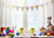 Easter photo backdrops with color eggs