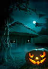 Halloween night background horror lodge backdrop-cheap vinyl backdrop fabric background photography