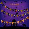 Halloween night backdrop orange bunting background-cheap vinyl backdrop fabric background photography