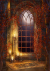 Halloween photo backdrop horror window background-cheap vinyl backdrop fabric background photography