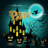 Halloween night backdrop castle and pumpkin elves-cheap vinyl backdrop fabric background photography
