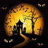 Horror castle halloween night photography backdrop-cheap vinyl backdrop fabric background photography