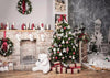 Christmas photography backdrop European furniture and Christmas tree-cheap vinyl backdrop fabric background photography